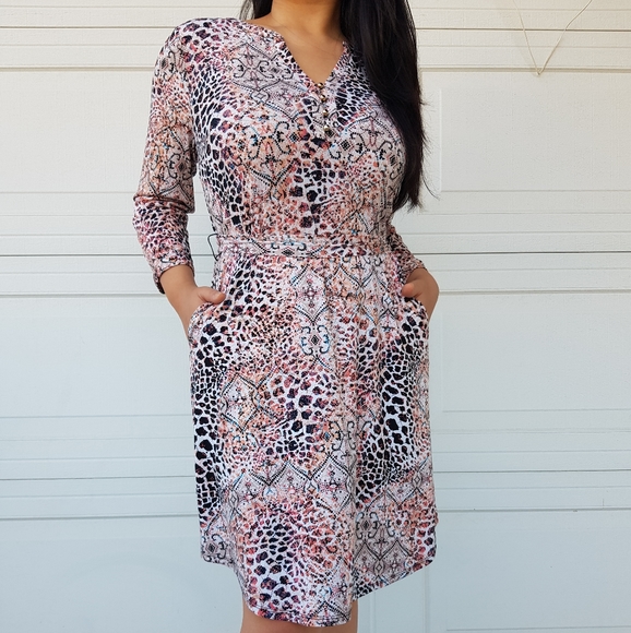 Dana Buchman Patterned Dress - Picture 1 of 8